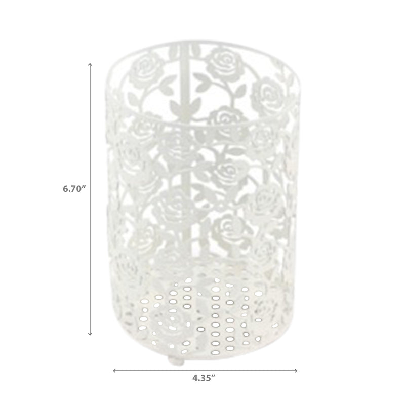 White Rose Round Cutlery Holder