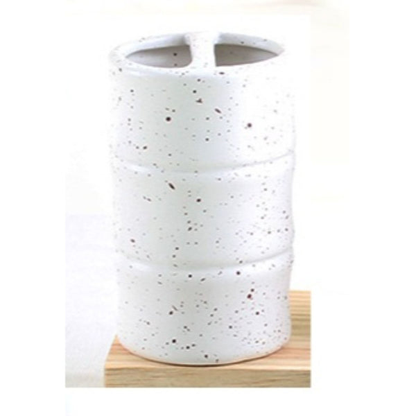 Ceramic Toothbrush Holder (White Sandstone)