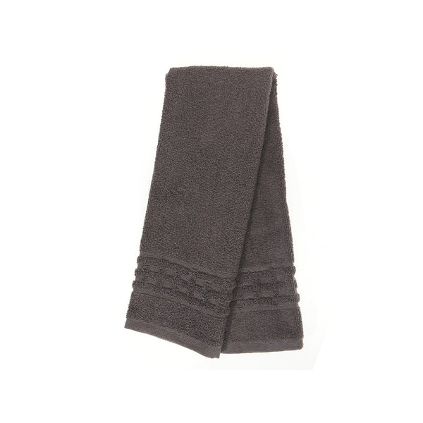 Basketweave Hand Towel (16 X 27) (Charcoal Gray) - Set of 6