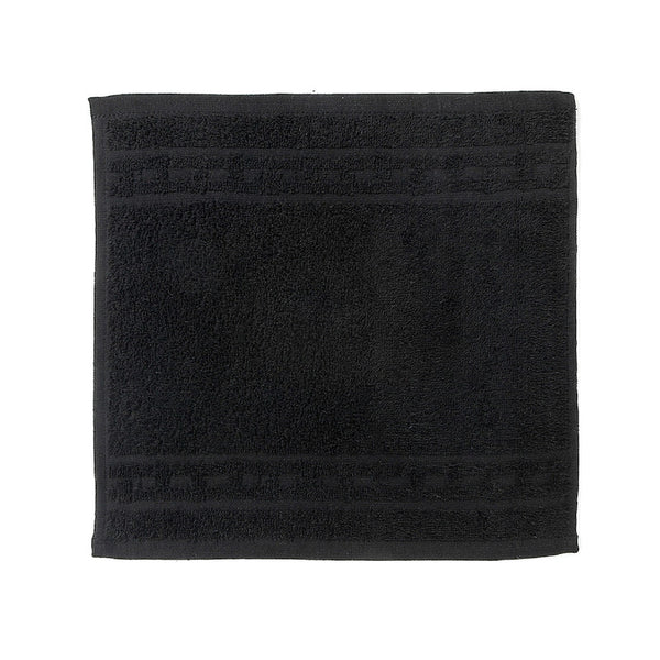 Basketweave Wash Cloth (12 X 12) (Black) - Set of 6