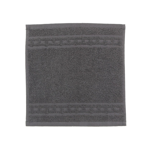 Basketweave Wash Cloth (12 X 12) (Charcoal Gray) - Set of 6
