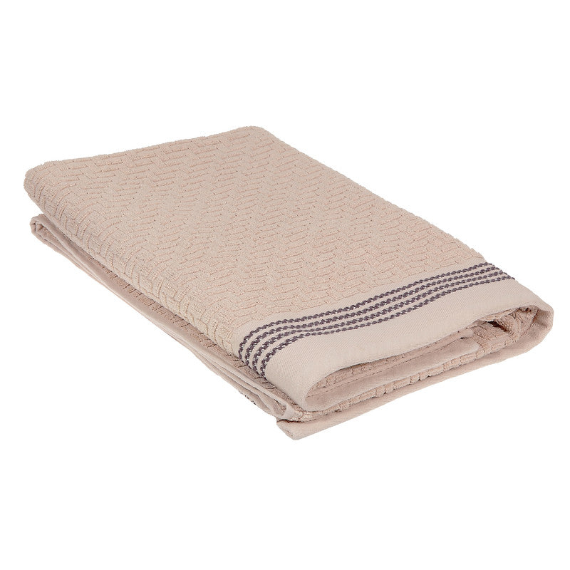 Luxury Stitch Bath Towel (27 X 50) (Taupe) - Set of 2