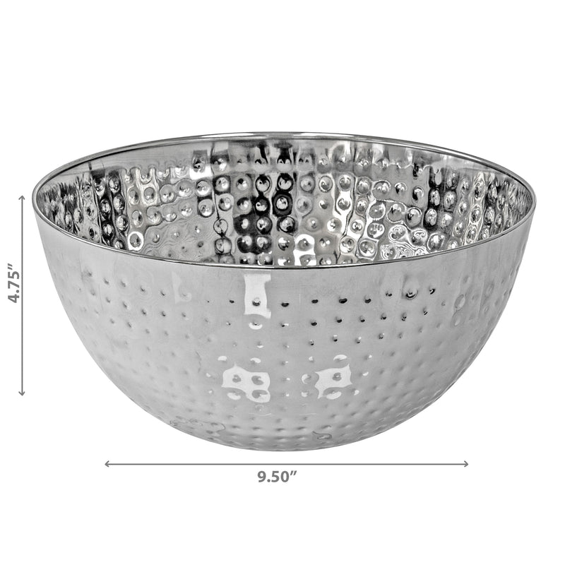 Stainless Steel Hammered Salad Bowl 9.50" - Set of 2