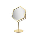 Hexagon Mirror On Pedestal (Gold)