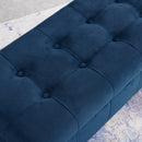Imperial Tufted Double Ottoman With Studs And Gold Base (Navy)