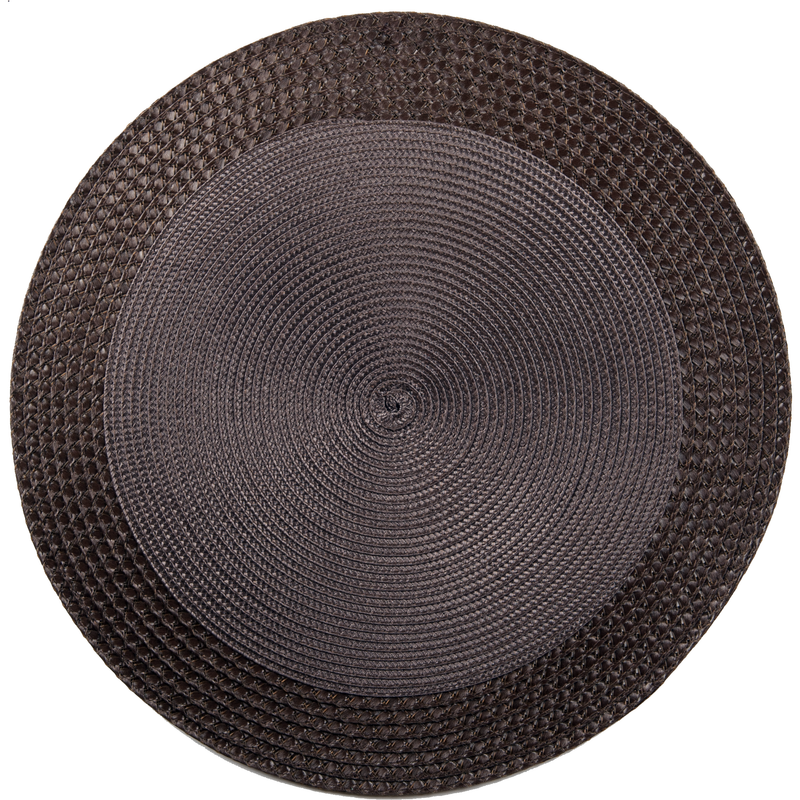 Vinyl Round P/Mat With Border (Chocolate)(Set Of 12)