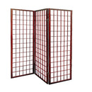 3 Panel Wood Framed Paper Screen (Mahogany)
