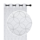 Lurex Embroidered Sheer Panel W 8 Grom (Curved Diamond) (Gray) - Set of 2