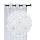 Lurex Embroidered Sheer Panel W 8 Grom (Curved Diamond) (Teal) - Set of 2