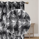 Foil Print Panel W 8 Grom Hibiscus Black 84" - Set of 2