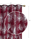 Foil Print Panel W 8 Grom Hibiscus Burgundy 96" - Set of 2