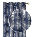 Foil Print Panel W 8 Grom Hibiscus Navy Blue 96" - Set of 2