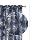 Foil Print Panel W 8 Grom Hibiscus Navy Blue 84" - Set of 2