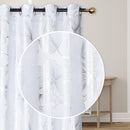 Foil Print Panel W 8 Grom Hibiscus White 84" - Set of 2