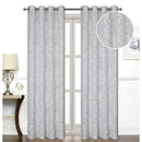 Jacquard Panel W 8 Grom Leaves Blue 84" - Set of 2