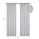 Jacquard Panel W 8 Grom Leaves Blue 84" - Set of 2