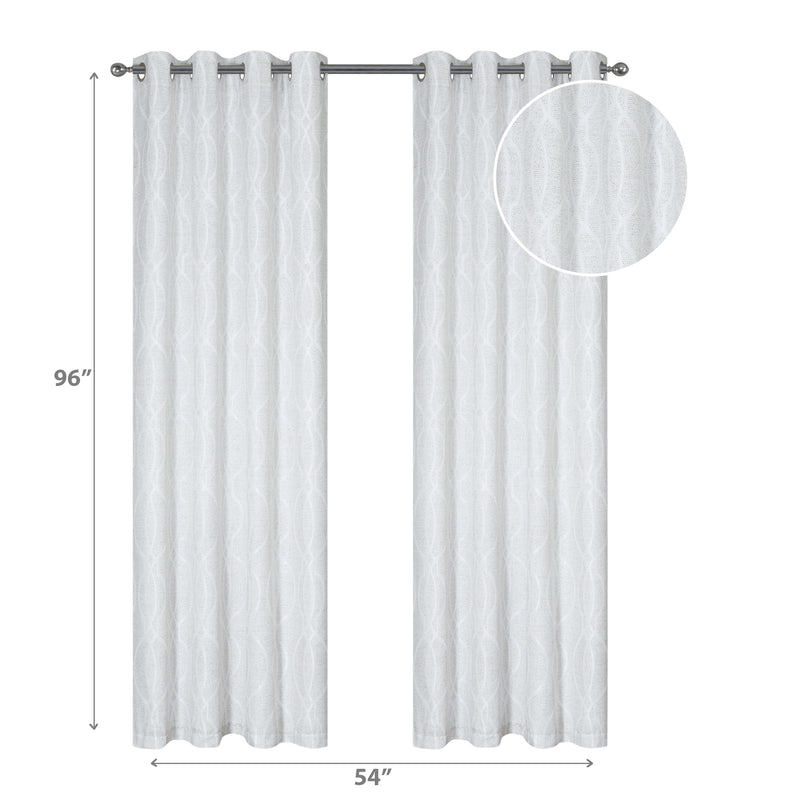 Jacquard Panel W 8 Grom Tilde Gray 96" - Set of 2