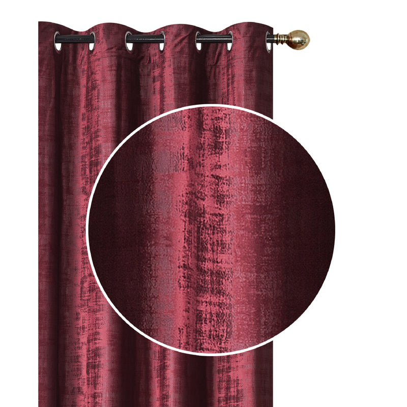 Embossed Rubber Panel & Grommets Burgundy 84" - Set of 2