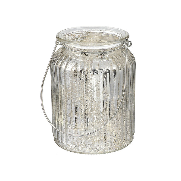 Ribbed Mercury Glass Tealight Holder (L)