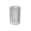 Glass Candle Holder Silver Leaf