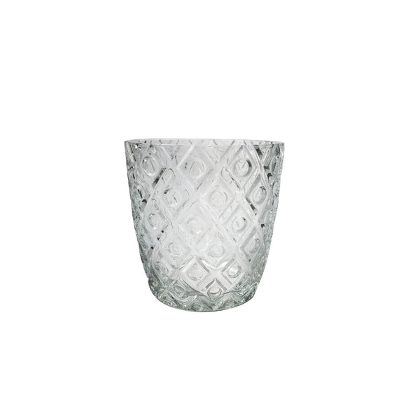 Round Glass Candle Holder (Diamond) - Set of 4