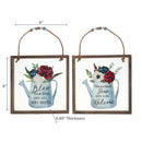 Framed Floral Print Glass Wall Hanger Asstd - Set of 2