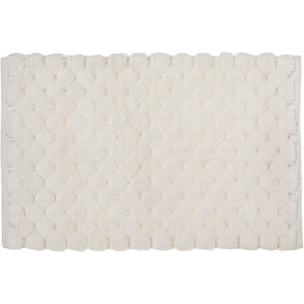 Handwoven Pompom Bath Mat (White) (20 X 32)