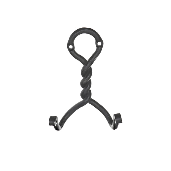 Double Twist Iron Wall Hook (Gun Metal) - Set of 4