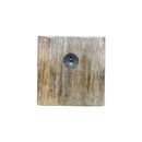 Triple Gun Metal Iron Hooks On Wood Base