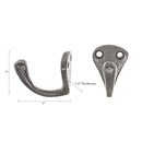 Set Of 2 Single Prong Iron Hook Antique Silver - Set of 3