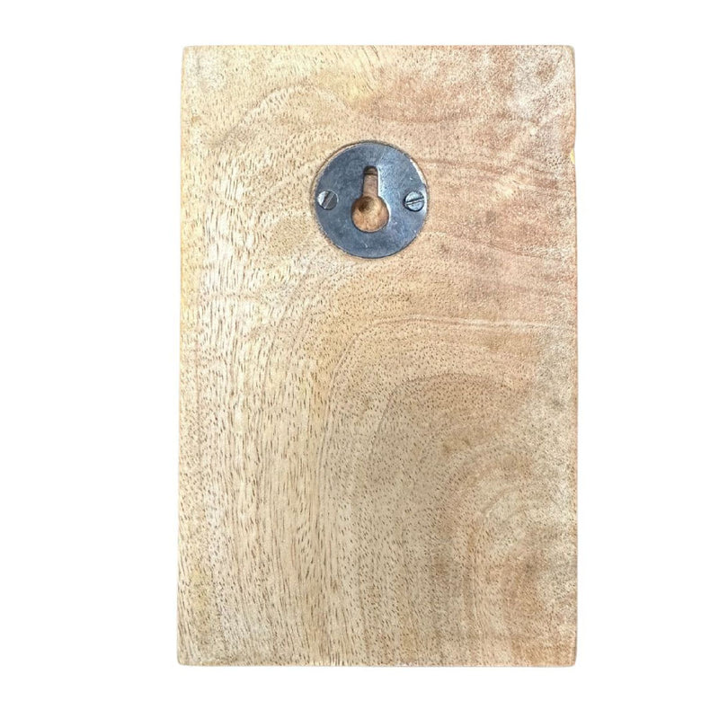 Etched Wooden Paw With Double Prong Hook Black