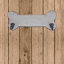 Wooden Bone Shape With 2 Nickel Hooks Gray