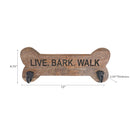 Wood Bone Shape Live Bark Walk With 2 Black Hooks