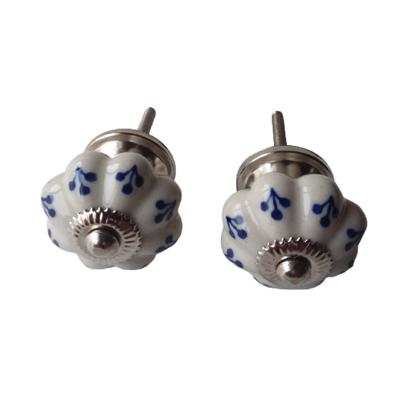 Decorative Ceramic Knob Set Of 2 Floral - Set of 3