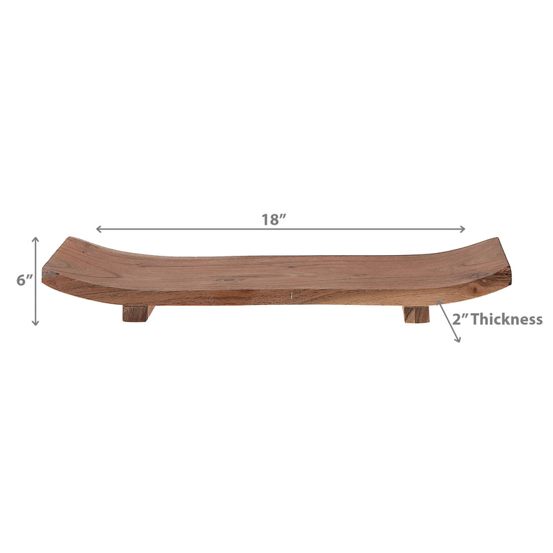 Acacia Wood Rect. Boat Tray 18"