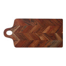 Acacia Wood Rect. Chevron Serving Board With Handle