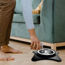 Stainless Steel Single Pet Bowl With Stand Black - Set of 2