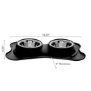 Bone Shaped Anti Spillage Double Pet Bowl Black