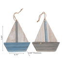 Wooden Sailboat Ornament Asstd - Set of 2