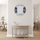 Wooden Life Buoy With Rope Decor 14.2"