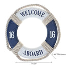 Wooden Life Buoy With Rope Decor 14.2"
