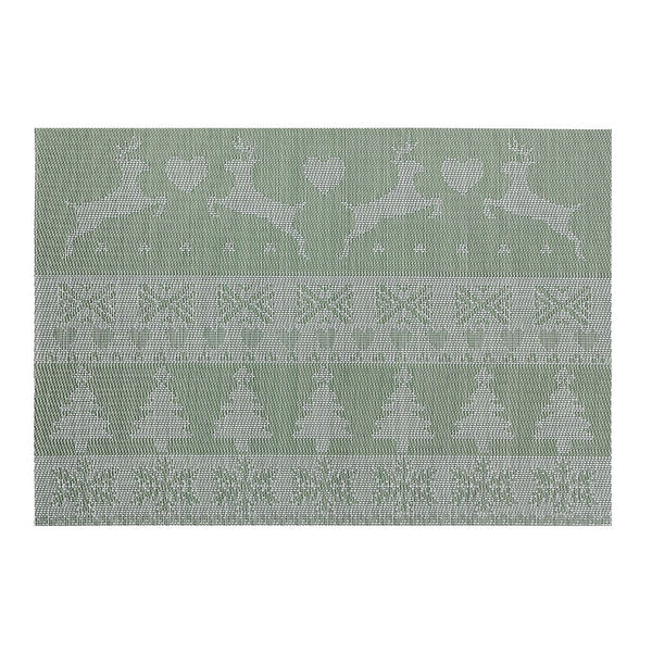 Vinyl Placemat (Reindeer And Tree) (Green)