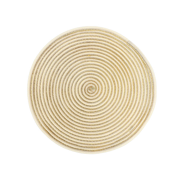 Woven Round Shimmer Placemat (Gold) - Set of 12