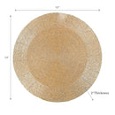 Christmas Beaded Round Placemat Gold - Set of 4
