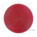 Christmas Beaded Round Placemat Red - Set of 4