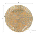 Christmas Beaded Round Coaster Gold - Set of 6