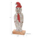 Christmas Mango Wood Snowman On Base