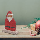 Christmas Mango Wood Santa On Base