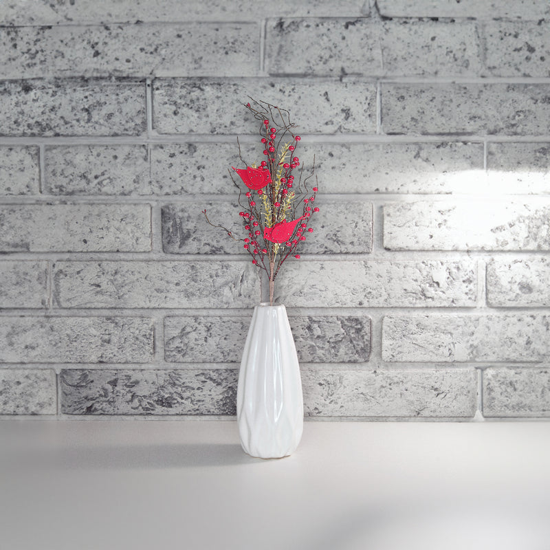 Christmas Berry And Cardinal Spray - Set of 2
