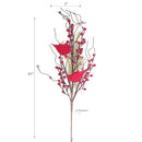 Christmas Berry And Cardinal Spray - Set of 2